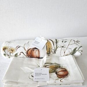 Pottery Barn Harvest Gourd Table Linens - White and Orange